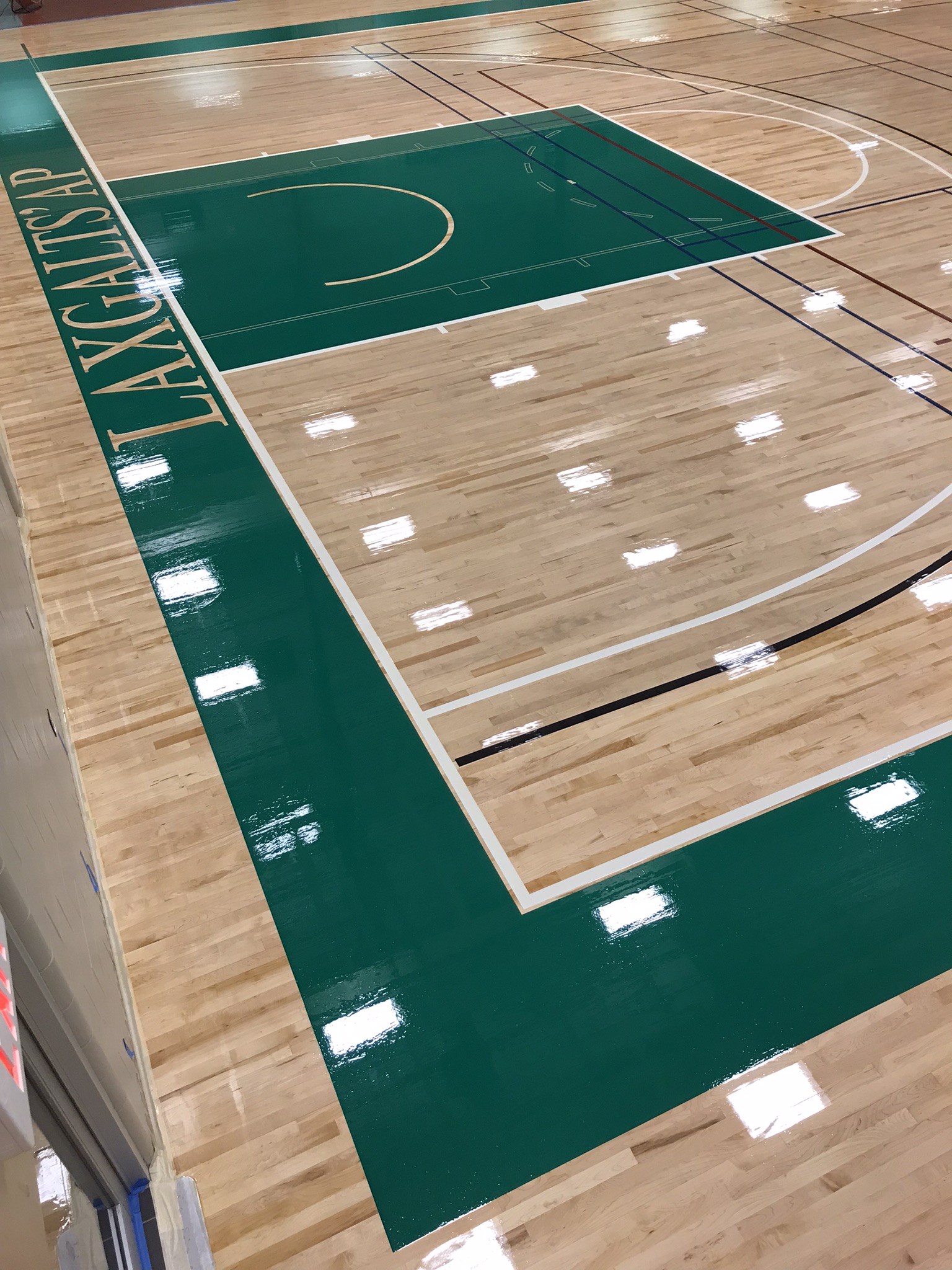 green ville gum showing the ncaa court in side the fiba key